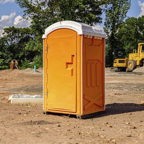 how often are the porta potties cleaned and serviced during a rental period in Apple Mountain Lake